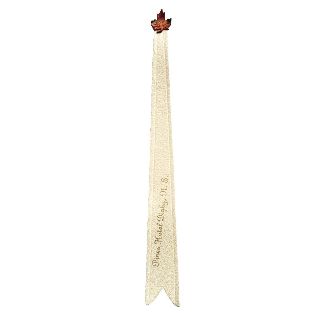 Vintage Pines Hotel Leather Bookmark Maple Digby Nova Scotia Canada, 1920s-1960s